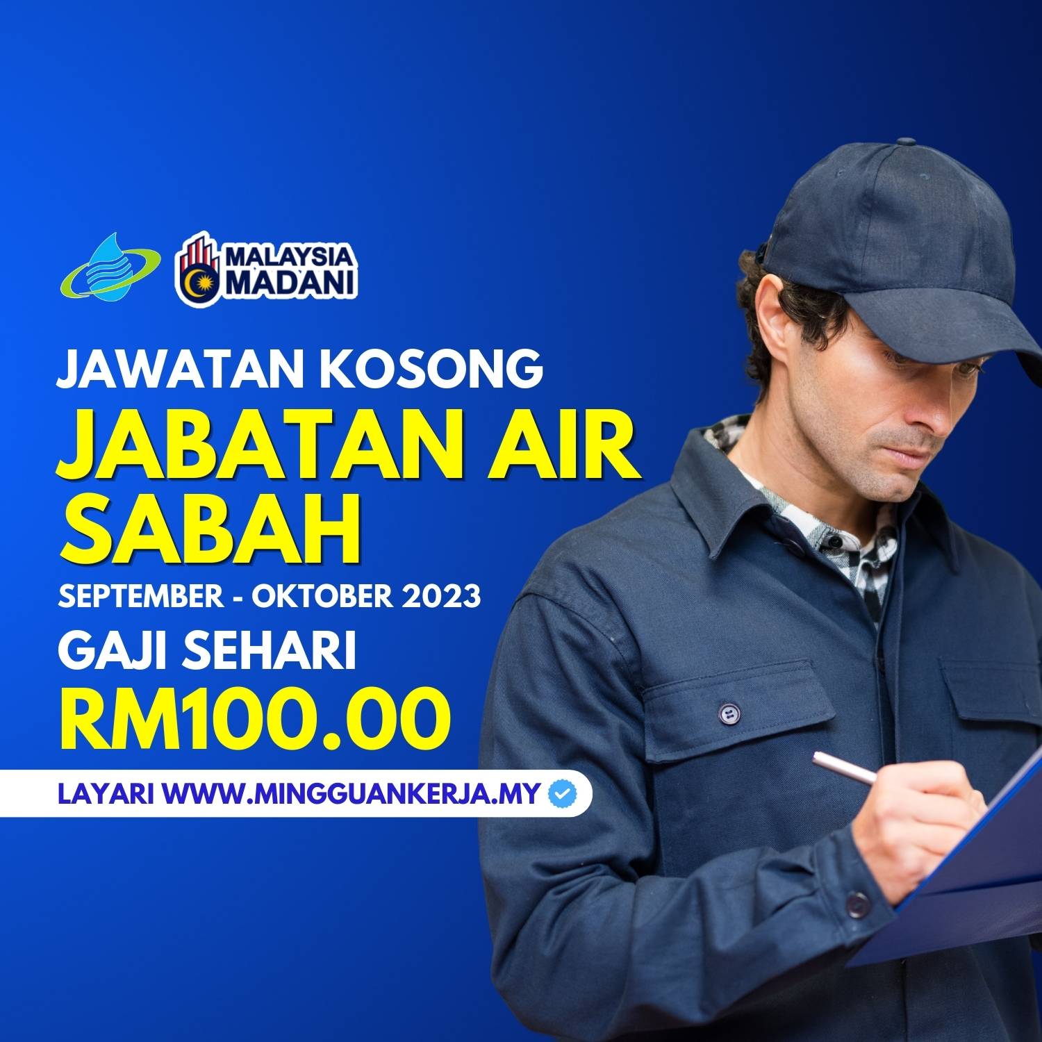 Jawatan Kosong Jabatan Air Sabah Gaji RM100 Sehari