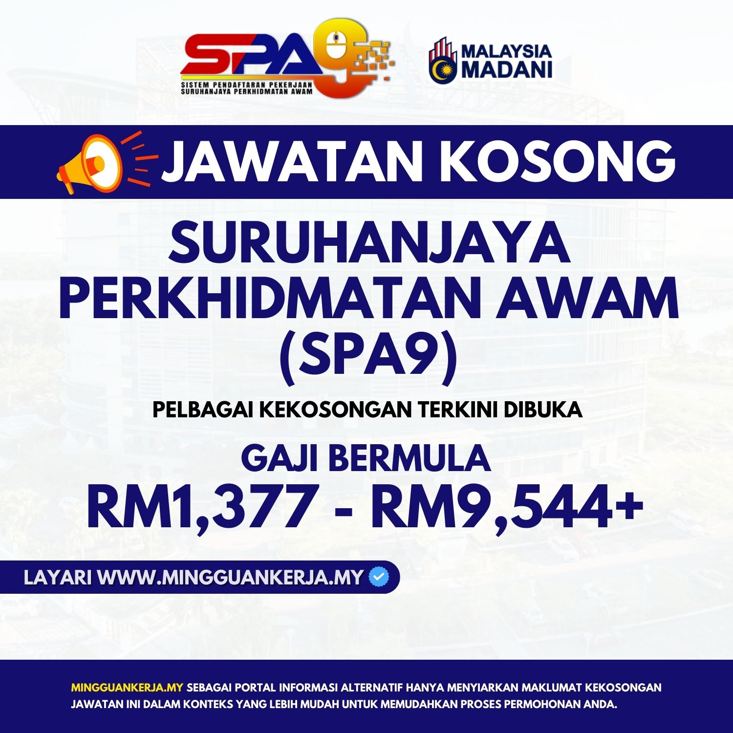 Jawatan Kosong Suruhanjaya Perkhidmatan Awam Spa9 Gaji Bermula Rm1