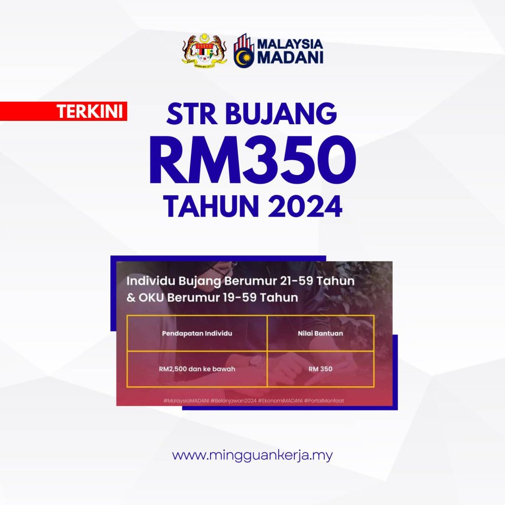 Permohonan STR Bujang RM350 Tahun 2024 - Mingguan Kerja - Informasi ...