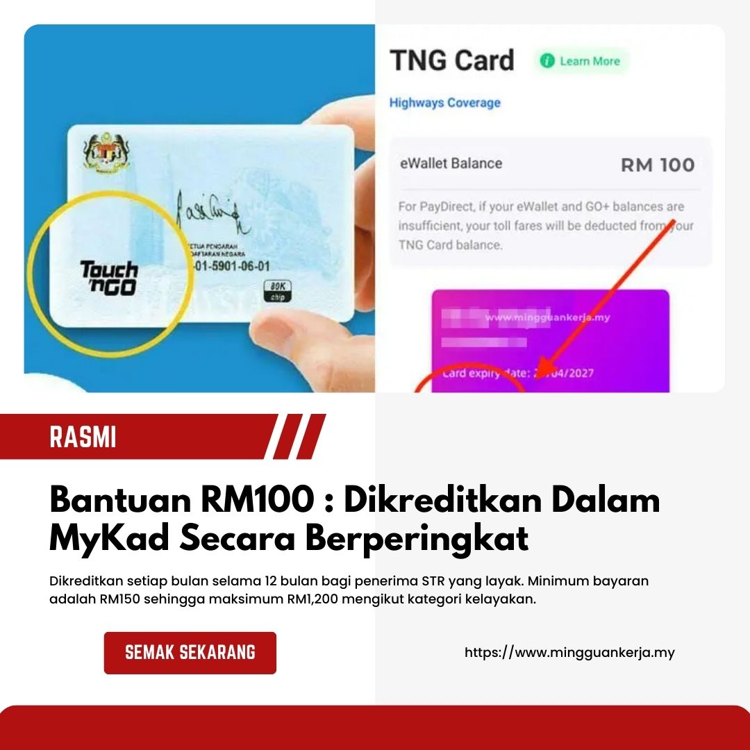 Bantuan RM100 Setiap Bulan Dikreditkan Dalam MyKad - Mingguan Kerja ...