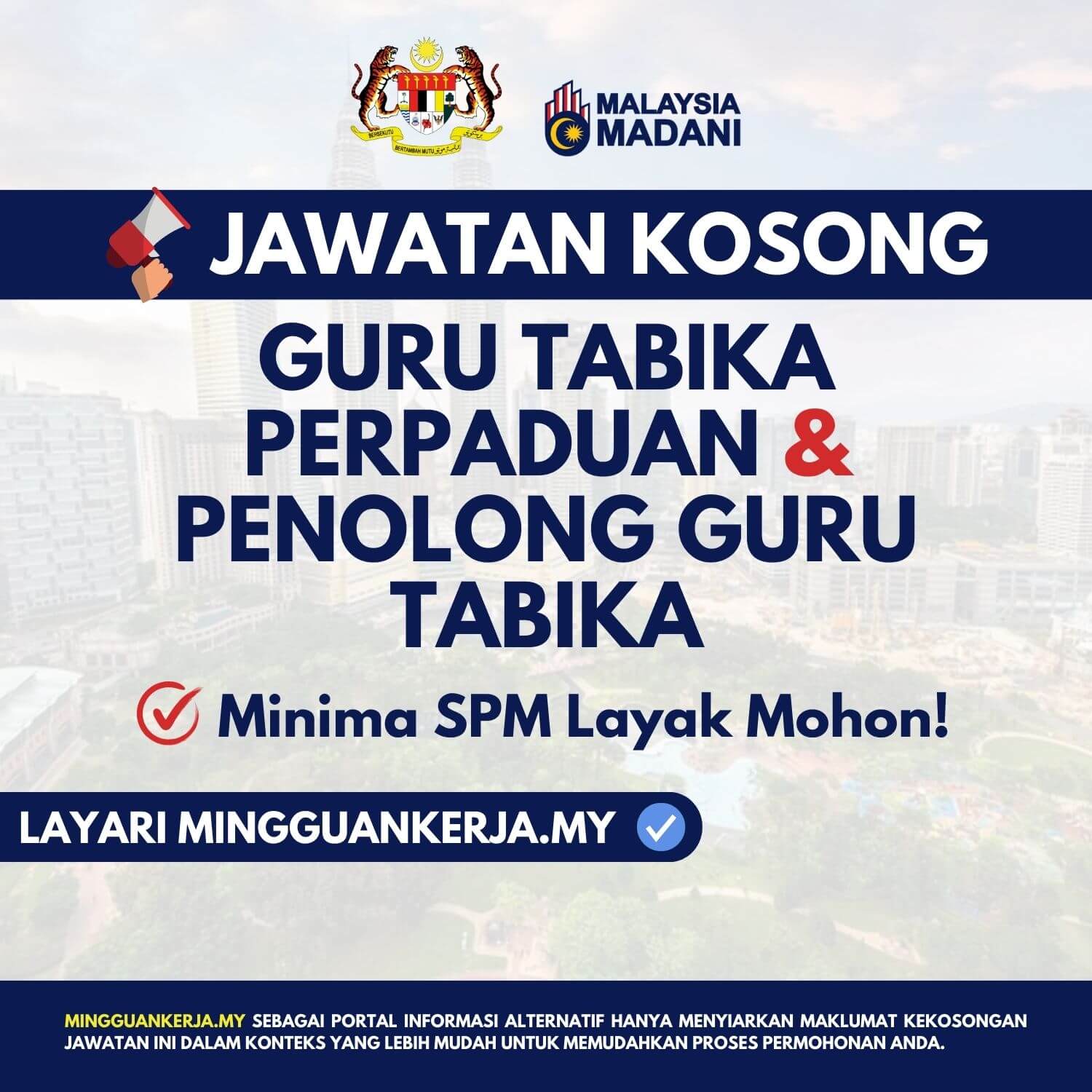 Jawatan Kosong Guru Tabika Perpaduan ~ Gaji RM1,500 & Elaun Menarik ...