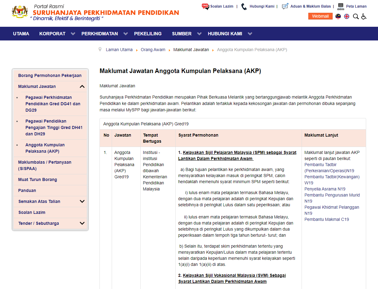 Jawatan Kosong Suruhanjaya Perkhidmatan Pendidikan (SPP) : Kekosongan ...