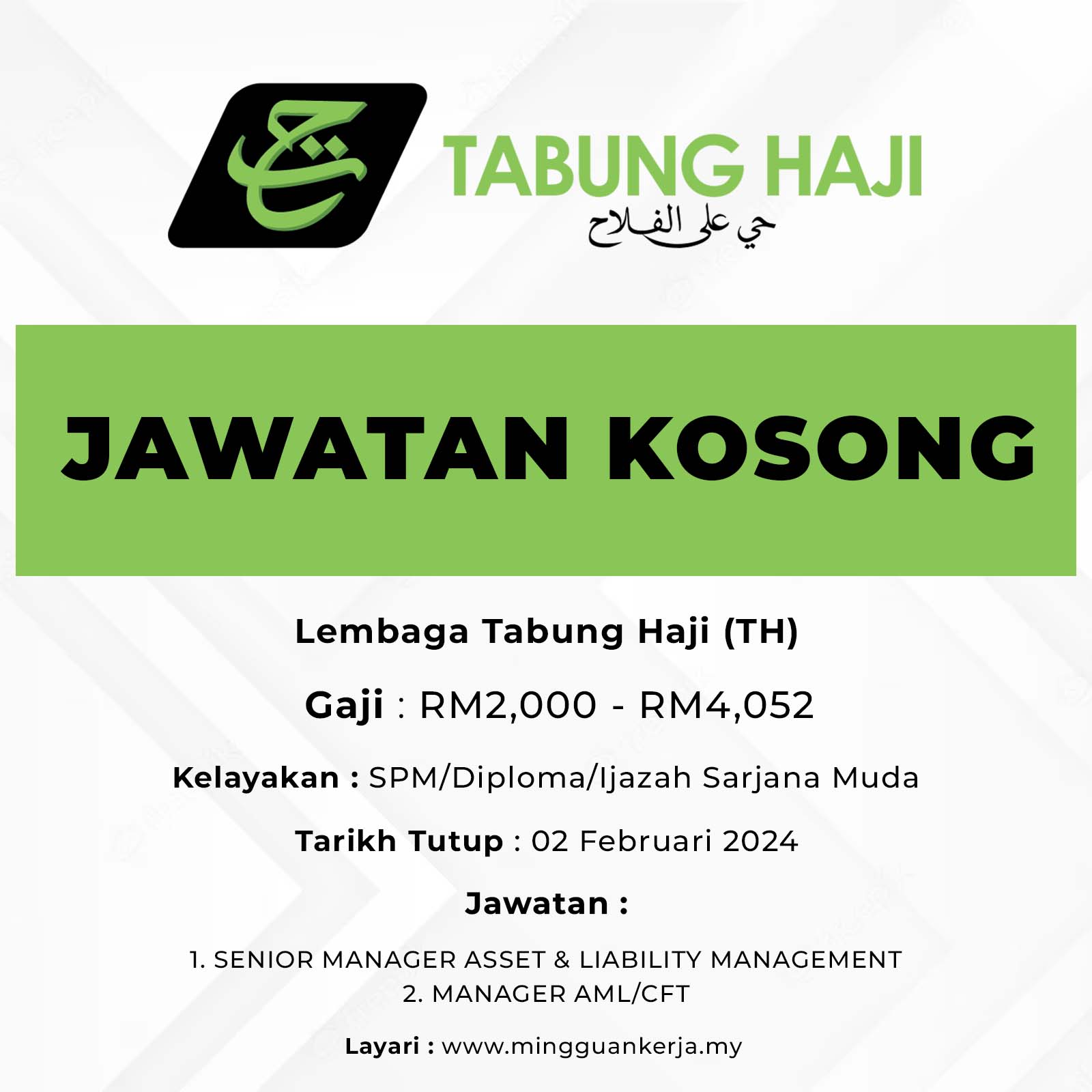 Jawatan Kosong Lembaga Tabung Haji (TH) : Mohon Sebelum 2 Februari 2024 ...