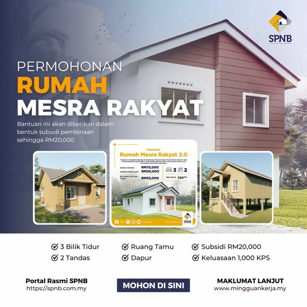 SPNB Permohonan Rumah Mesra Rakyat (RMR) Tahun 2024 Mingguan Kerja