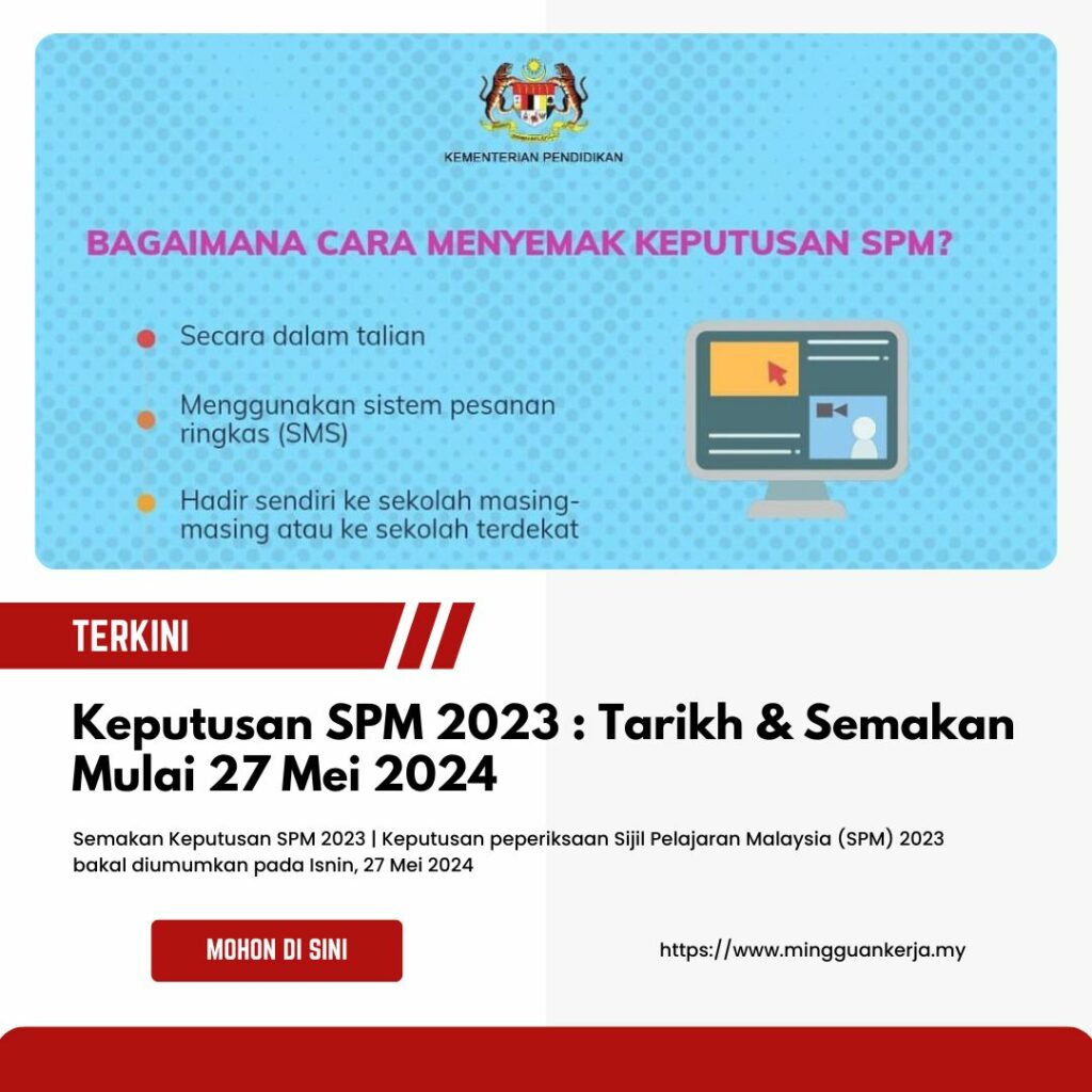 Semakan Keputusan SPM 2023 & Tarikh Pengumuman Mingguan Kerja