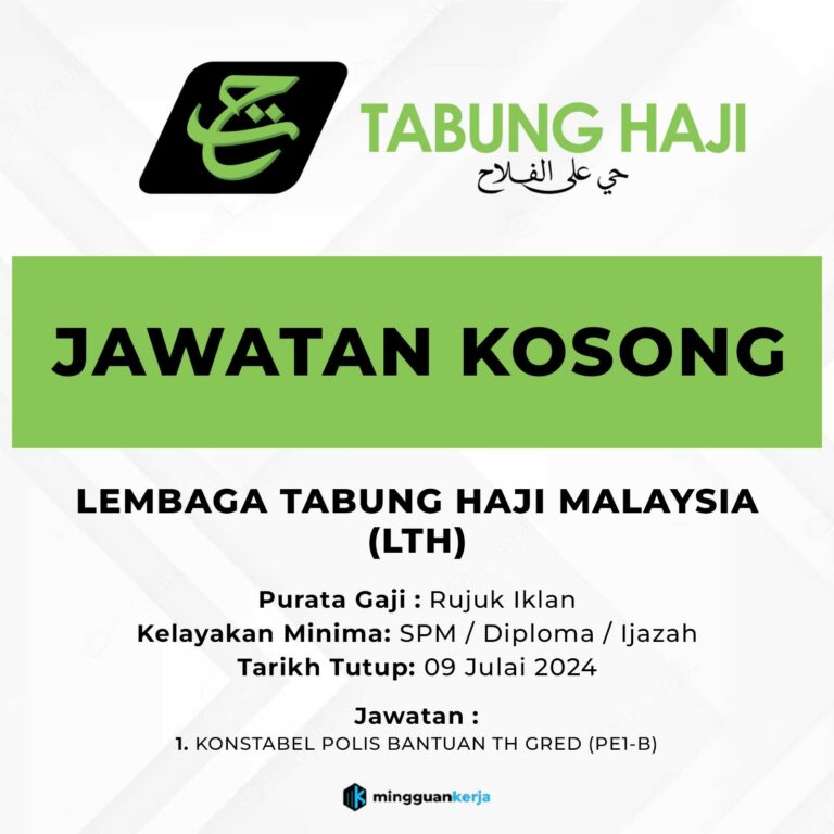 Jawatan Kosong Tabung Haji : Konstabel Polis Bantuan (Gred PE1-B ...